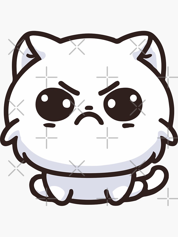 Cute Cartoon Peach Cat Angry GIF