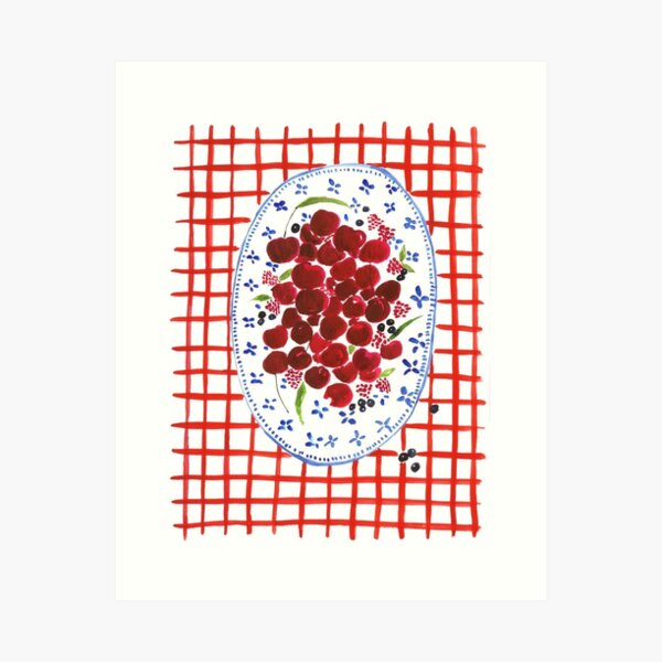 Item preview, Fruit Market Poster, Cherry Print, Printable Wall Art, Abstract Art Print, Digital Download, Instant Download, Digital Illustration designed and sold by peachcakecanvas.
