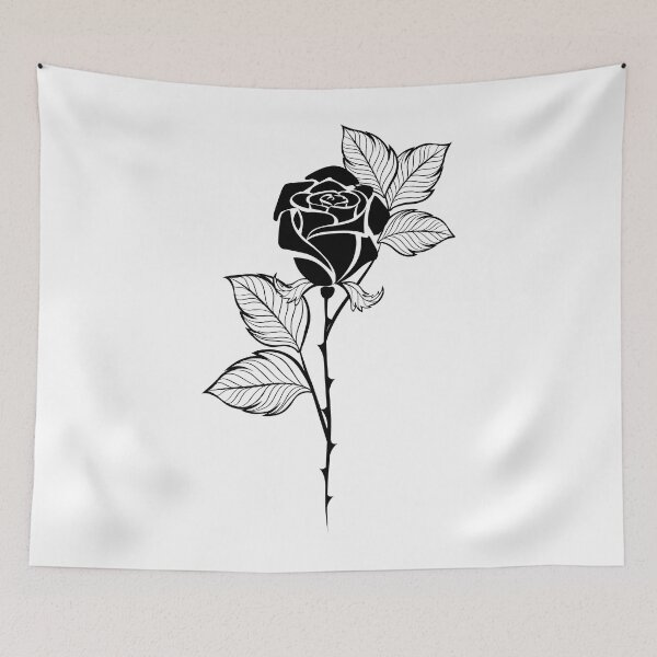 Item preview, black rose, black rose pattern, black, black and white, rose, designed and sold by Celebrationist.