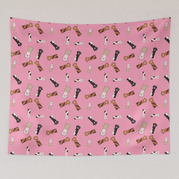 Item preview, Cute Cat Paws Pattern in Pink designed and sold by NessiCreates.