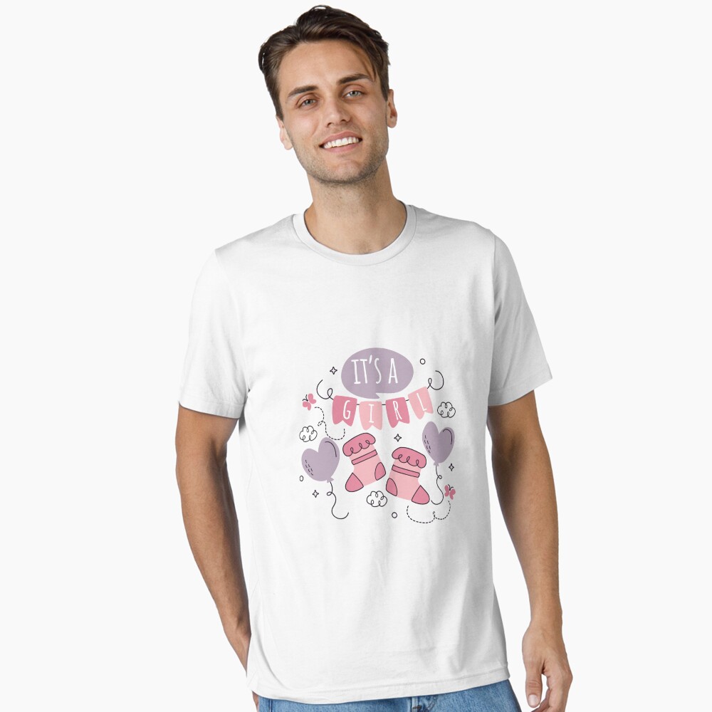 T-shirt De Grossesse 'It's A Baby Girl' - Cadeau Baby Shower Pour Femme Enceinte, Coton Léger, Coupe Classique