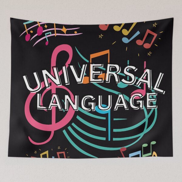 Item preview, Universal Language - World of Music on a Black Background designed and sold by HanaiPrint.
