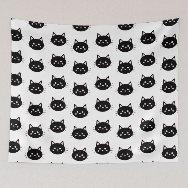 Item preview, Cute Black Cat Pattern designed and sold by NessiCreates.
