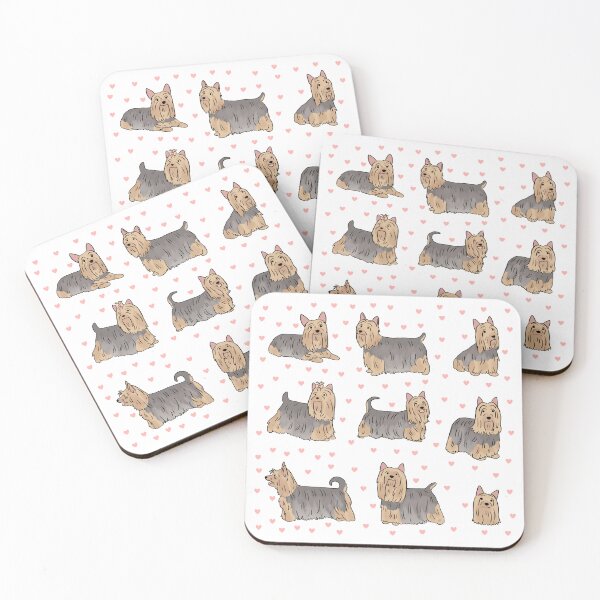 Item preview, Silky Terrier Dog cute illustration pattern silver and tan  designed and sold by Yarafantasyart.
