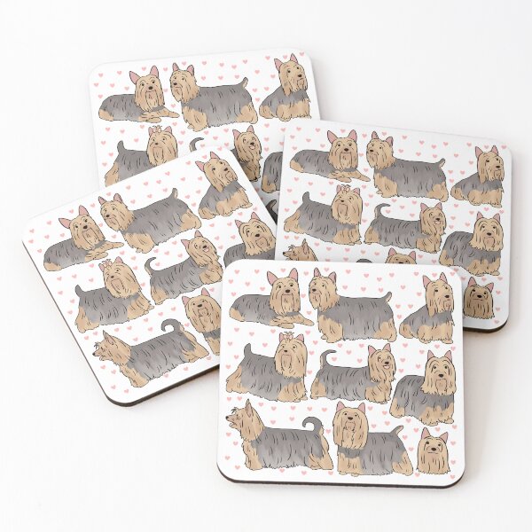Item preview, Silky Terrier Dog cute illustration pattern silver and tan  designed and sold by Yarafantasyart.
