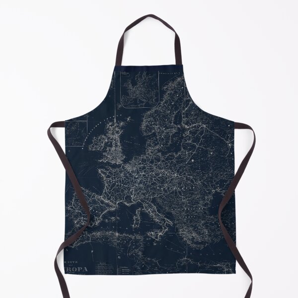 Item preview, Vintage dark glowing map of Europe. Ancient black blue map designed and sold by Long Exposure.