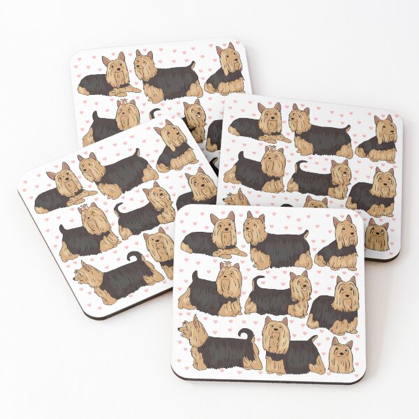 Item preview, Silky Terrier Dog cute illustration pattern black and tan  designed and sold by Yarafantasyart.