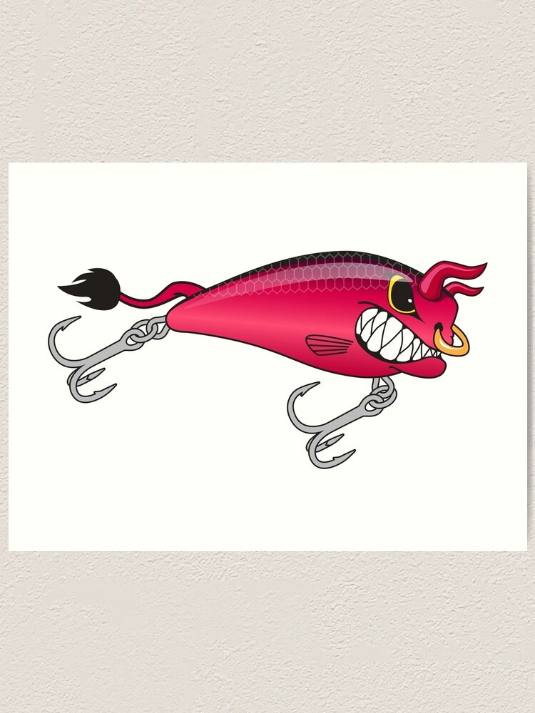 Frank the Raging Bull - Fantasy Fishing Lure Sticker Art Print