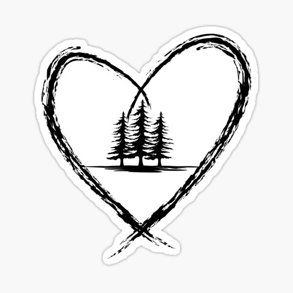 Love Trees (black) Sticker