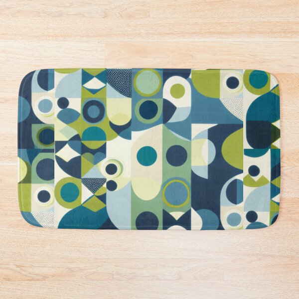 Item preview, Abstract geometric shapes in shades of blue and green designed and sold by Diamaber.