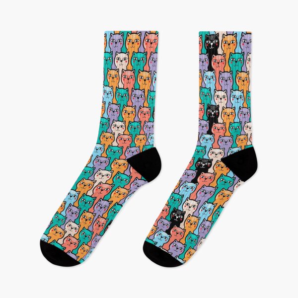 Item preview, Colorful Cat Pattern designed and sold by NessiCreates.