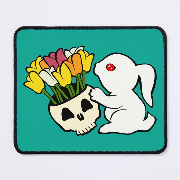 Item preview, killer bunny rabbit skull flowers tulips designed and sold by MiraNomegusta.