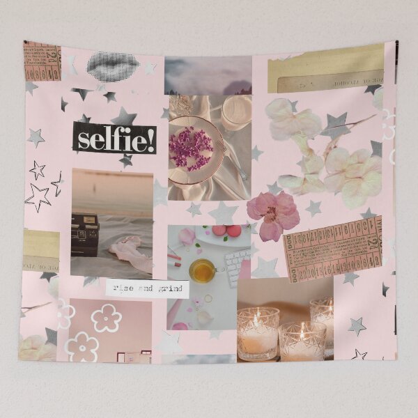Item preview, Baby Pink Floral Collage Y2K  designed and sold by Femme Pastel Collective.