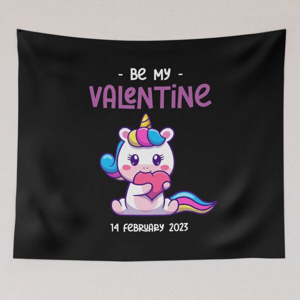 Item preview, Be my valentine on 14 feb 2023 cute unicorn designed and sold by ALIENATIVED.