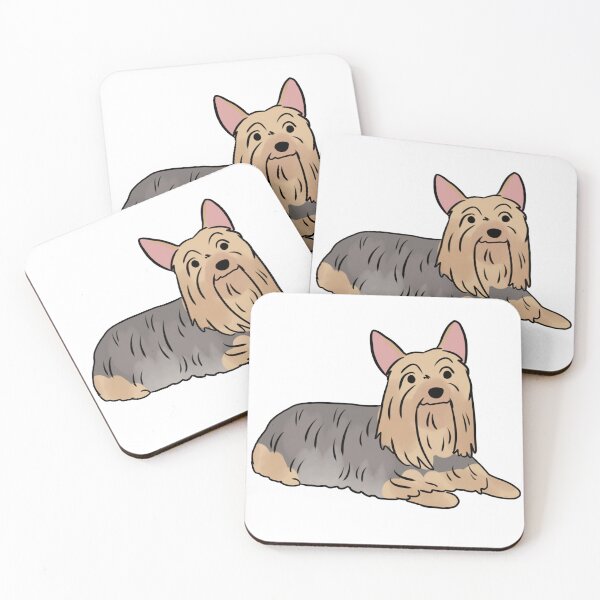 Item preview, Silky terrier cute dog illustration silver and tan designed and sold by Yarafantasyart.
