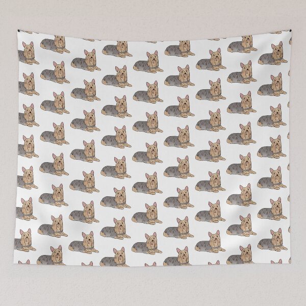Item preview, Silky terrier cute dog illustration silver and tan designed and sold by Yarafantasyart.