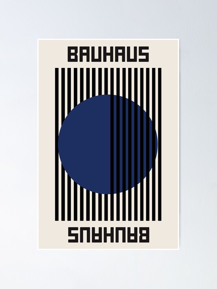 Bauhaus Exhibition Print, Bauhaus Wall Art dark blue circle, Bauhaus  Exhibition Wall Decor | Poster