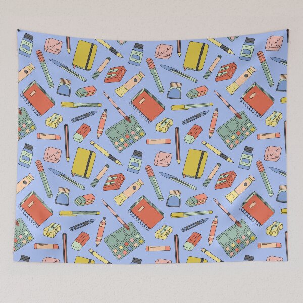 Item preview, Art supplies on light blue designed and sold by Muxune.