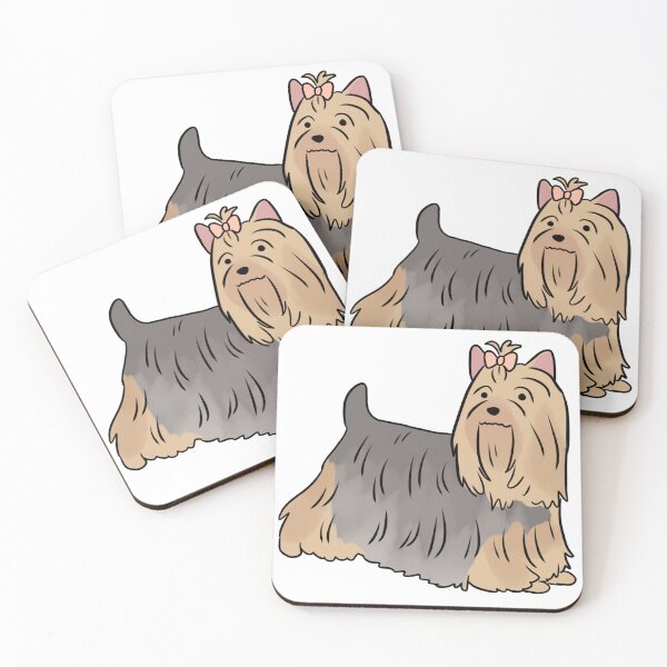 Item preview, Silky terrier cute dog illustration silver and tan designed and sold by Yarafantasyart.