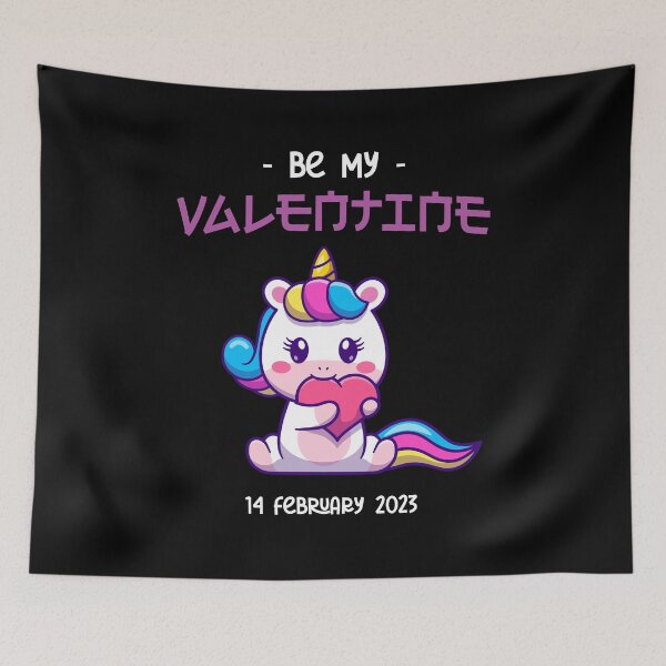 Item preview, Be my valentine cute unicorn 14 february 2023 designed and sold by ALIENATIVED.