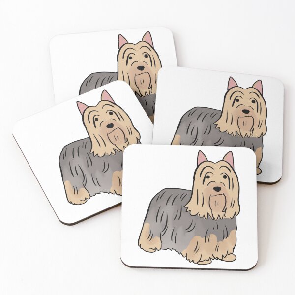 Item preview, Silky terrier cute dog illustration silver and tan designed and sold by Yarafantasyart.