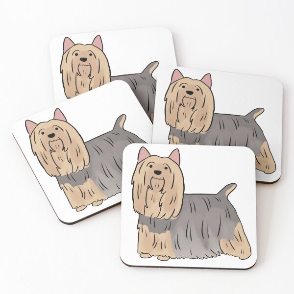 Item preview, Silky terrier cute dog illustration silver and tan designed and sold by Yarafantasyart.