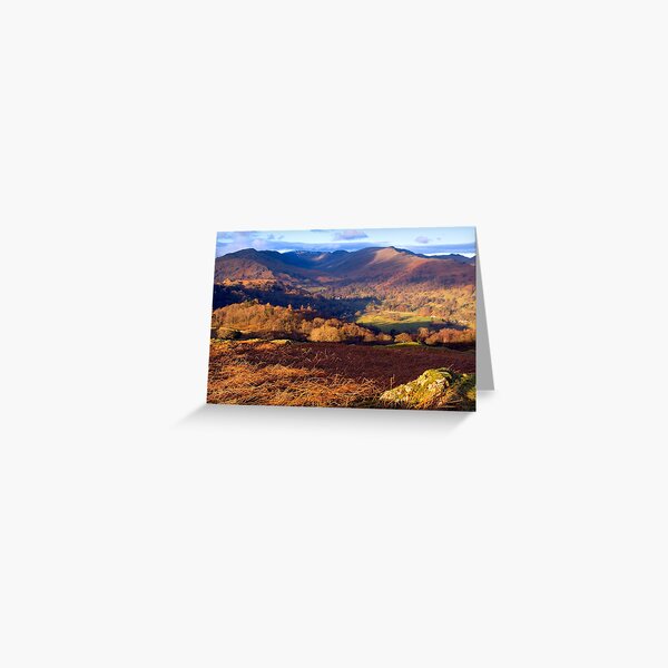 Fairfield from Loughrigg Fell - The Lake District (Late afternoon light with autumn colours) Greeting Card