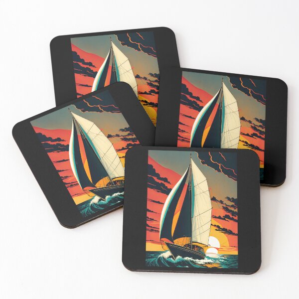 Item preview, Pop Art Deco Sailboat Sunset designed and sold by delohill.