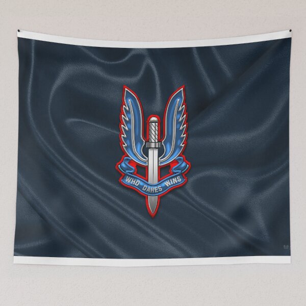 Item preview, Special Air Service - SAS Insignia over Unit Flag designed and sold by Serge Averbukh Art Studio.