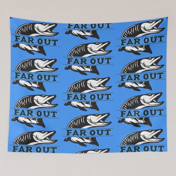 Item preview, Far Out Fly Fish Blue  designed and sold by ChristinasMess.