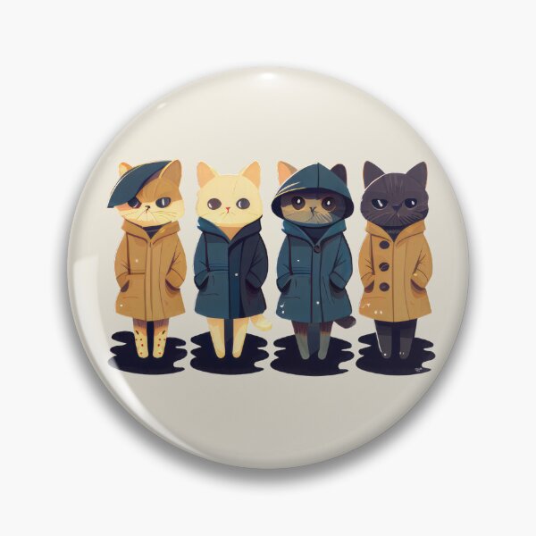 Item preview, Cute Lady Cats Kittens in Anorak Raincoats designed and sold by Tellingmoon.