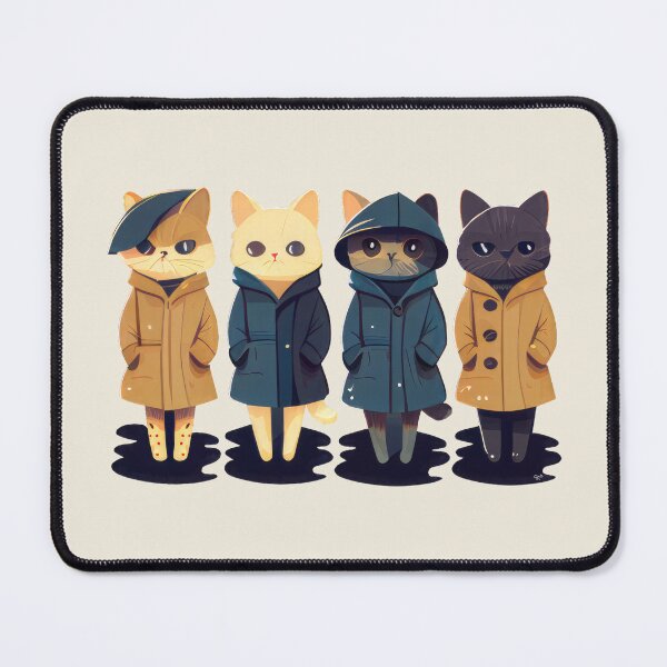 Item preview, Cute Lady Cats Kittens in Anorak Raincoats designed and sold by Tellingmoon.