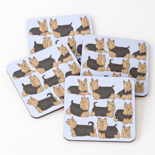 Item preview, Silky Terrier Dog cute illustration pattern black and tan  designed and sold by Yarafantasyart.