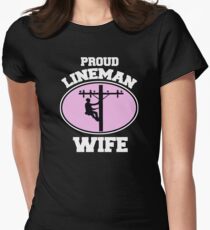 Lineman Wife Gifts For Power Line Workers Family Women's Fitted T-Shirt