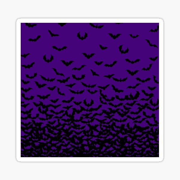 Bats on Dark Plum Purple Print, Bat Design, Bat Print, Halloween Print, I love Bats Print Sticker