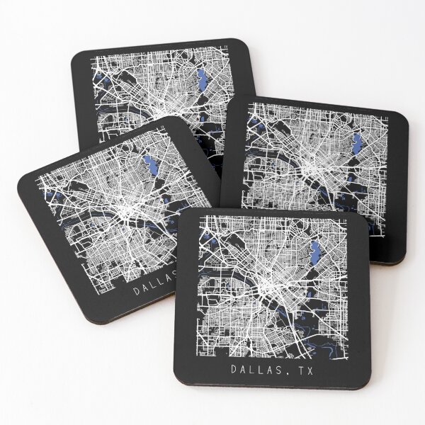 Item preview, Dallas Texas TX city map black and white designed and sold by gifts-ideas.