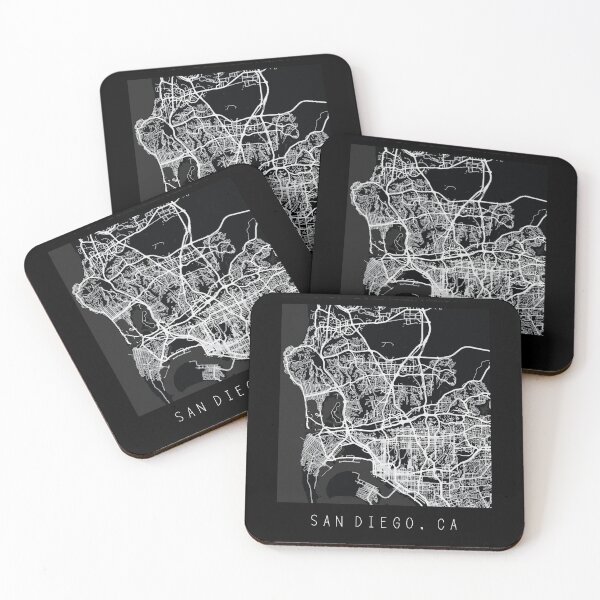 Item preview, San Diego California CA city map black and white designed and sold by gifts-ideas.