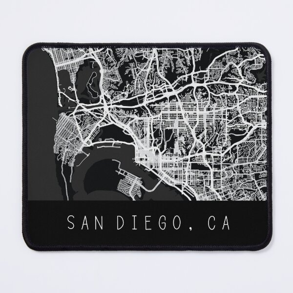 Item preview, San Diego California CA city map black and white designed and sold by gifts-ideas.