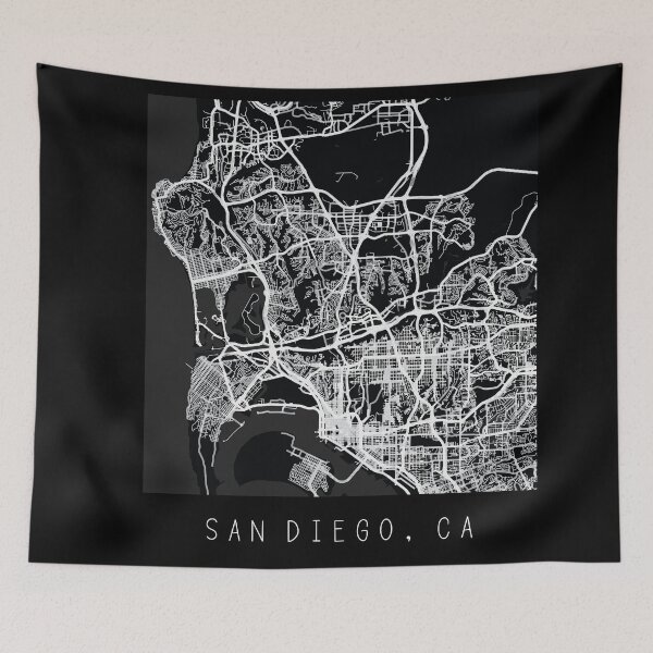 Item preview, San Diego California CA city map black and white designed and sold by gifts-ideas.