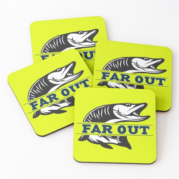 Item preview, Black White Far Out Fly Fish Yellow designed and sold by ChristinasMess.