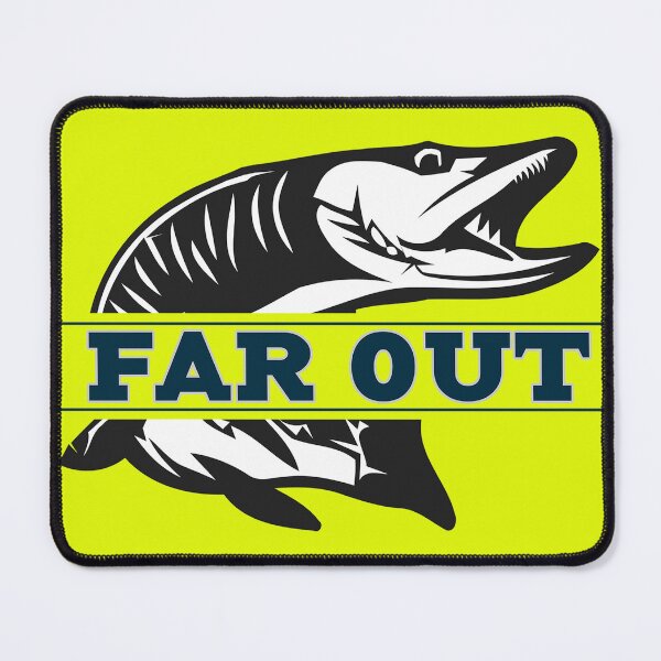 Item preview, Black White Far Out Fly Fish Yellow designed and sold by ChristinasMess.