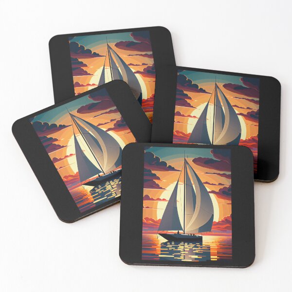 Item preview, Pop Art Deco Sailboat Sunset Design designed and sold by delohill.