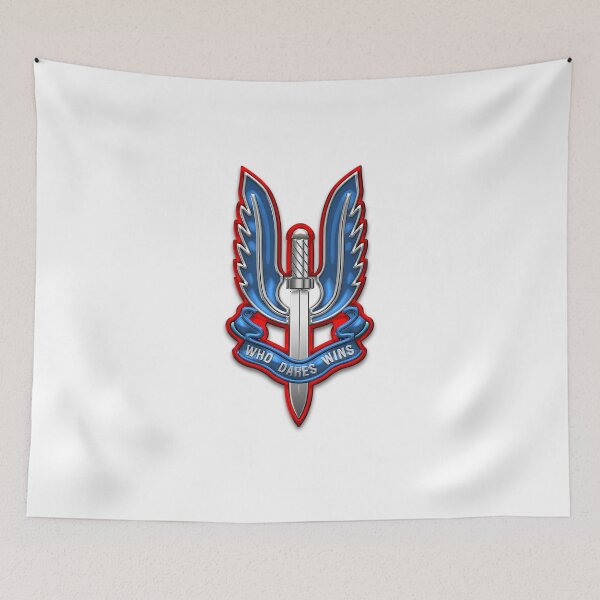 Item preview, Special Air Service - SAS Insignia over White Leather designed and sold by Serge Averbukh Art Studio.