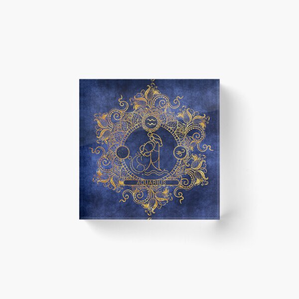 Zodiac - Ocean - Aquarius Acrylic Block