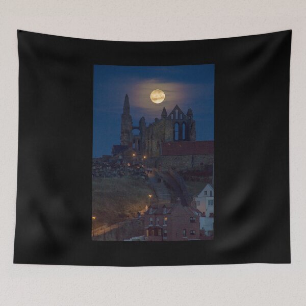Item preview, Super Moon Rise over Whitby Abbey North Yorkshire Dracula  designed and sold by Spookydaz.