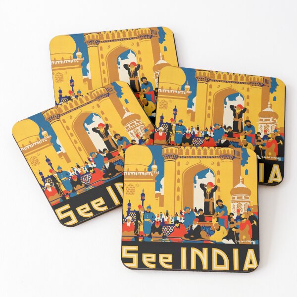 Item preview, SEE INDIA Hyderabad Charminar Monument 1920s Vintage Art Deco Travel Poster  designed and sold by retroposters.