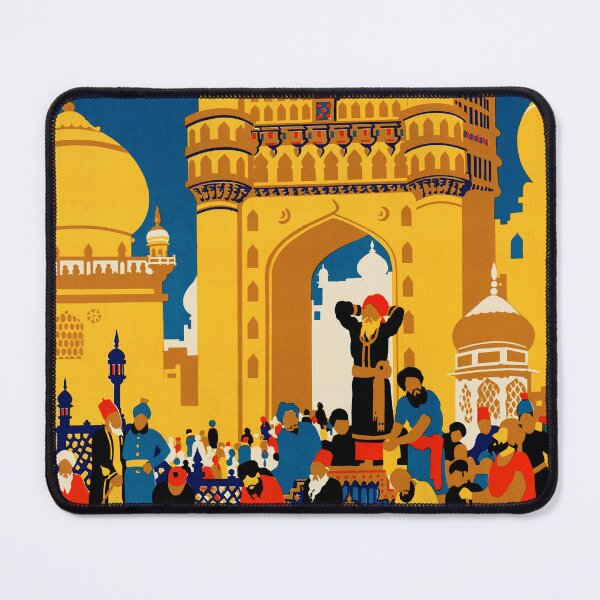 Item preview, SEE INDIA Hyderabad Charminar Monument 1920s Vintage Art Deco Travel Poster designed and sold by retroposters.