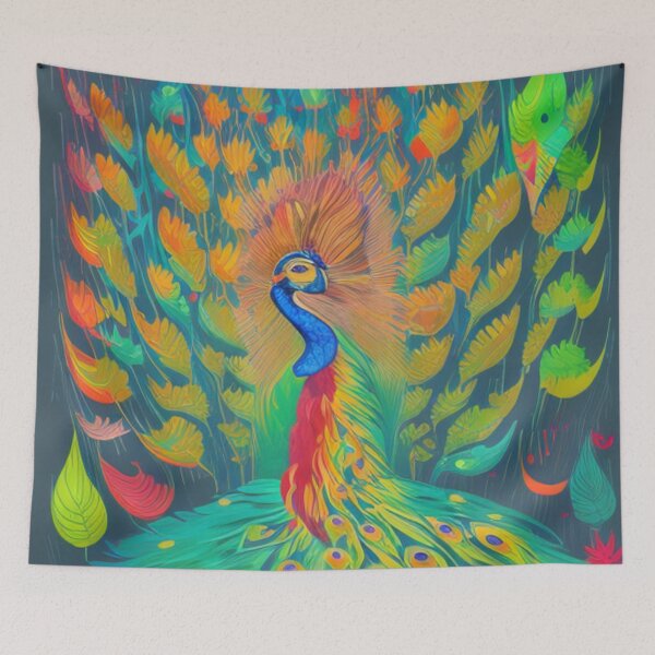 Item preview, Bright and Beautiful Peacock - Dancing in the Forest designed and sold by WBP Mart.