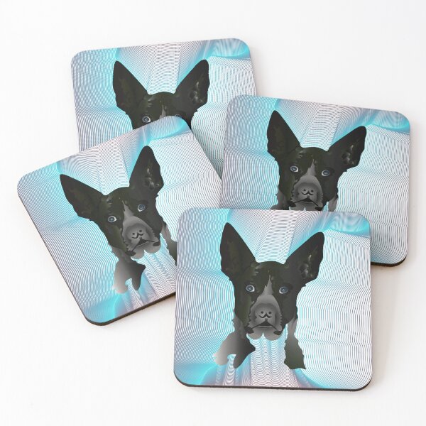 Item preview, Dog head with blue lines in background designed and sold by Bigrow.