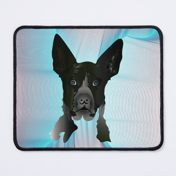 Item preview, Dog head with blue lines in background designed and sold by Bigrow.